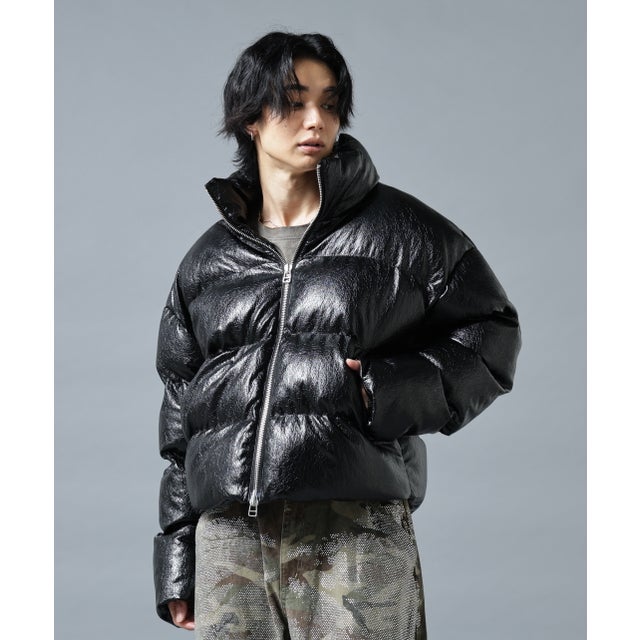 DS／FAUX LEATHER SHORT BZ SHINY （ブラック1）