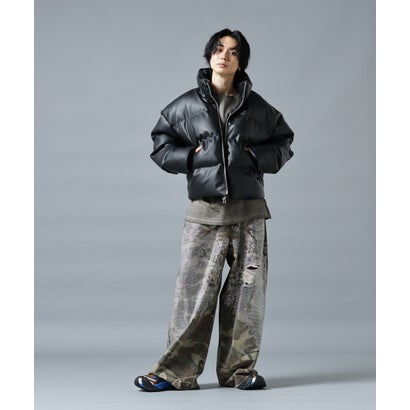 DS／FAUX LEATHER SHORT BZ COWHI （ブラック1）｜詳細画像