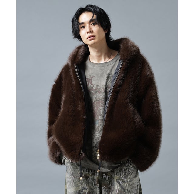 DS／ECO FUR HOOD BZ （ブラウン）