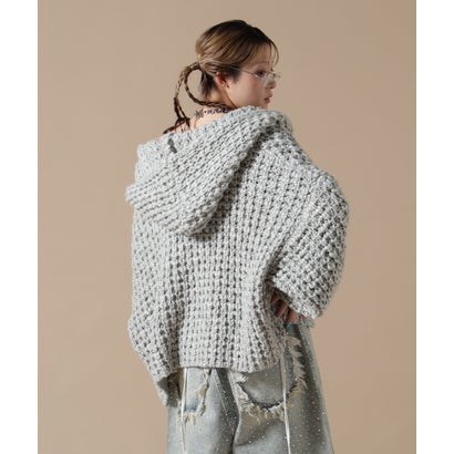エルエイチピー L.H.P. DankeSchon/ダンケシェーン/WAFFLE KNIT ZIP HOODIE （グレー）｜詳細画像