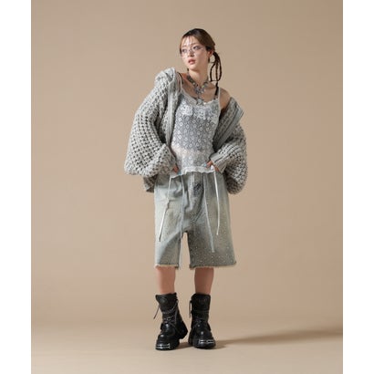エルエイチピー L.H.P. DankeSchon/ダンケシェーン/WAFFLE KNIT ZIP HOODIE （グレー）｜詳細画像