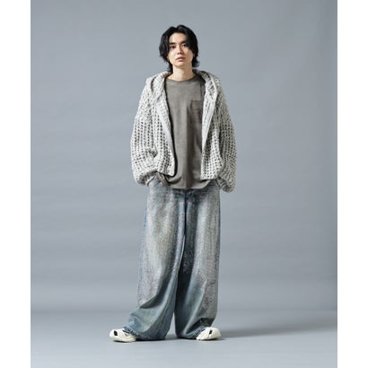 エルエイチピー L.H.P. DankeSchon/ダンケシェーン/WAFFLE KNIT ZIP HOODIE （グレー）｜詳細画像