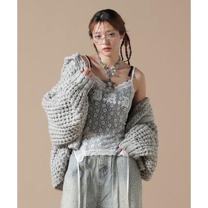 エルエイチピー L.H.P. DankeSchon/ダンケシェーン/WAFFLE KNIT ZIP HOODIE （グレー）｜詳細画像