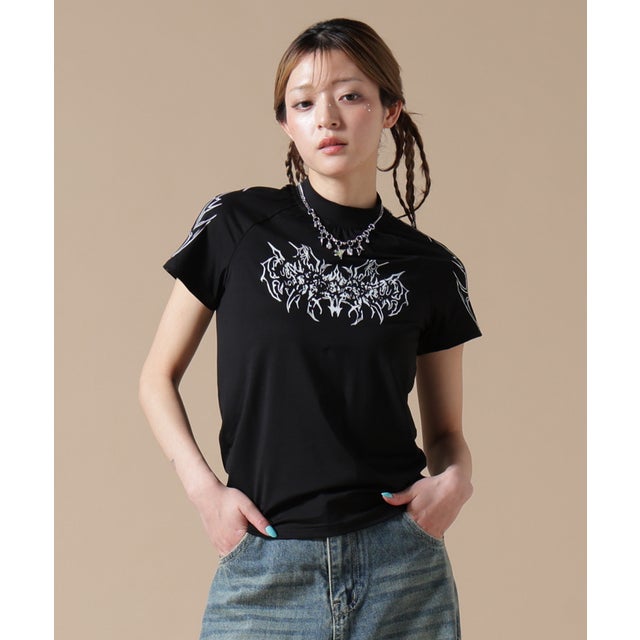 MAVYTH/メヴィス/TRIBAL HIGH NECK TEE （ブラック）
