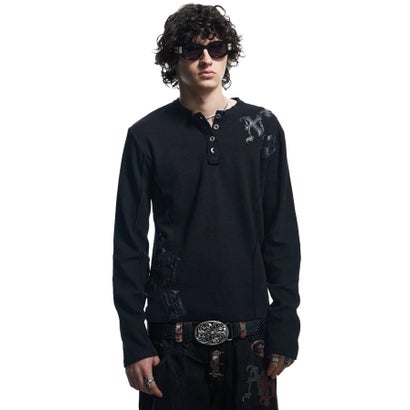 エルエイチピー L.H.P. DND4DES/ディーエヌディーフォーデス/Henley Patch L/S Tee （グレー）｜詳細画像