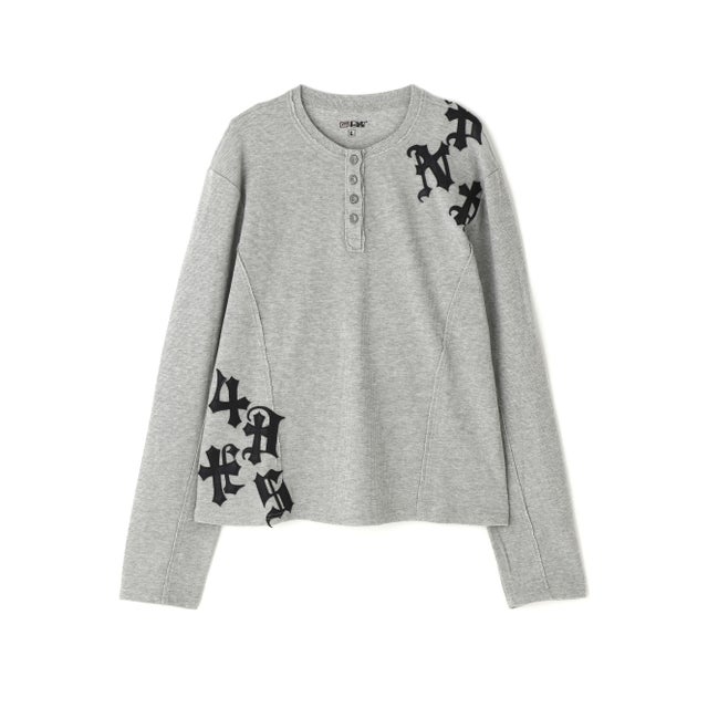 DND4DES/ディーエヌディーフォーデス/Henley Patch L/S Tee （グレー）