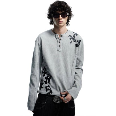 エルエイチピー L.H.P. DND4DES/ディーエヌディーフォーデス/Henley Patch L/S Tee （ブラック）｜詳細画像