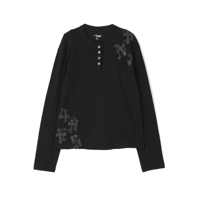 DND4DES/ディーエヌディーフォーデス/Henley Patch L/S Tee （ブラック）