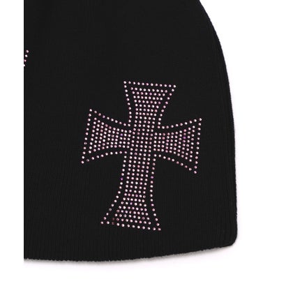 エルエイチピー L.H.P. UNKNOWNLONDON/アンノウンロンドン/Cross Rhinestone Beanie （ブラック）｜詳細画像