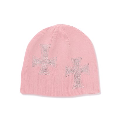 エルエイチピー L.H.P. UNKNOWNLONDON/アンノウンロンドン/Cross Rhinestone Beanie （ブラック）｜詳細画像
