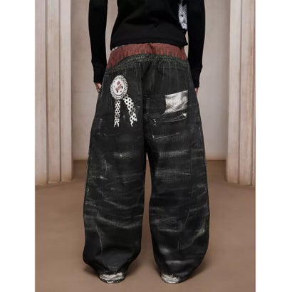 エルエイチピー L.H.P. DND4DES/ディーエヌディーフォーデス/Triple-Waistband 3D-Print Baggy Jeans （グレー）｜詳細画像