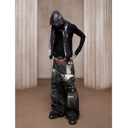 エルエイチピー L.H.P. DND4DES/ディーエヌディーフォーデス/Triple-Waistband 3D-Print Baggy Jeans （グレー）｜詳細画像