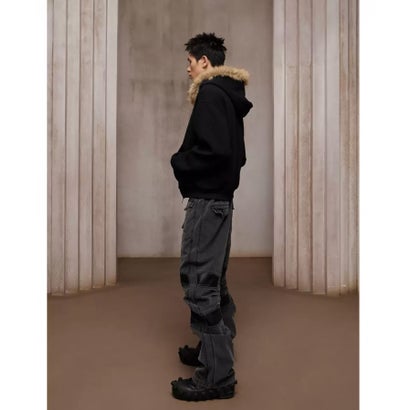 エルエイチピー L.H.P. DND4DES/ディーエヌディーフォーデス/Washed Paneled Strap-Tacked Jeans （グレー）｜詳細画像