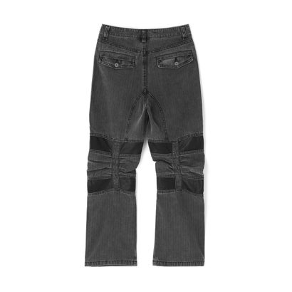 エルエイチピー L.H.P. DND4DES/ディーエヌディーフォーデス/Washed Paneled Strap-Tacked Jeans （グレー）｜詳細画像