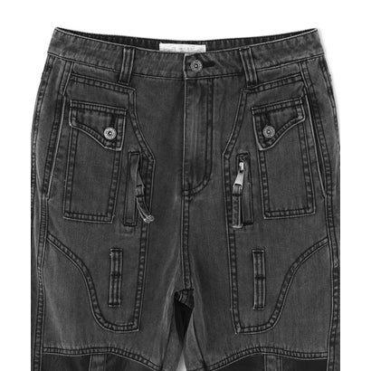 エルエイチピー L.H.P. DND4DES/ディーエヌディーフォーデス/Washed Paneled Strap-Tacked Jeans （グレー）｜詳細画像
