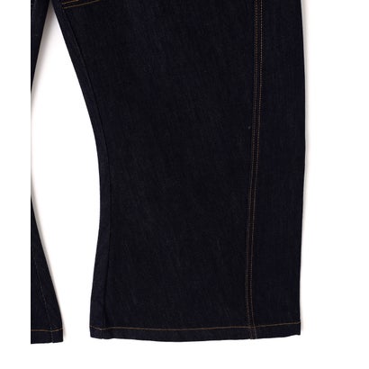 エルエイチピー L.H.P. DND4DES/ディーエヌディーフォーデス/Avant-Garde Curved Button Raw Denim Jeans （ネイビー）｜詳細画像