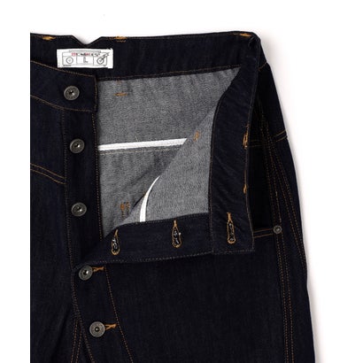 エルエイチピー L.H.P. DND4DES/ディーエヌディーフォーデス/Avant-Garde Curved Button Raw Denim Jeans （ネイビー）｜詳細画像