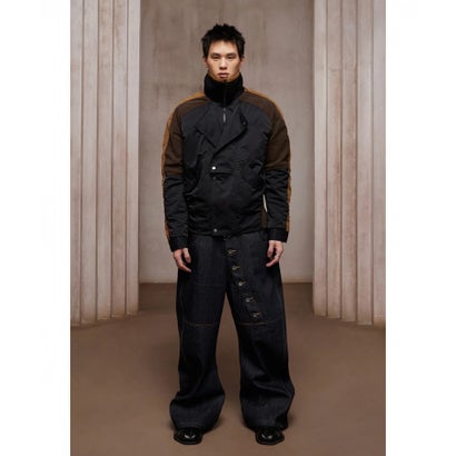 エルエイチピー L.H.P. DND4DES/ディーエヌディーフォーデス/Avant-Garde Curved Button Raw Denim Jeans （ネイビー）｜詳細画像