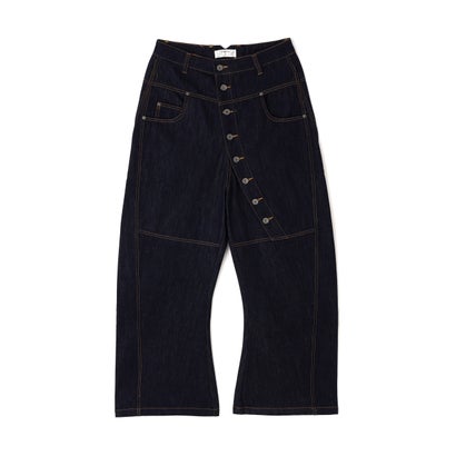 エルエイチピー L.H.P. DND4DES/ディーエヌディーフォーデス/Avant-Garde Curved Button Raw Denim Jeans （ネイビー）｜詳細画像