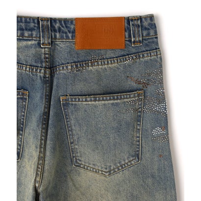 エルエイチピー L.H.P. DND4DES/ディーエヌディーフォーデス/Rhinestone Dirty Denim Pants （ブルー）｜詳細画像