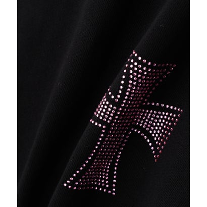 UNKNOWNLONDON/アンノウンロンドン/Allover Cross Rhinestone Zip Hoodie （ブラック）｜詳細画像