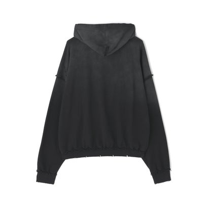 エルエイチピー L.H.P. NOT4NERD/ノットフォーナード/4444 Raw Edge Wash Pull Hoodie （ブラック）｜詳細画像