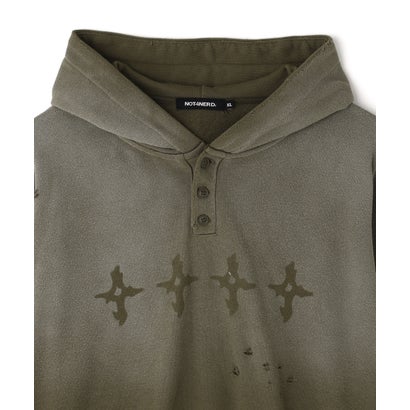 エルエイチピー L.H.P. NOT4NERD/ノットフォーナード/4444 Raw Edge Wash Pull Hoodie （ブラック）｜詳細画像