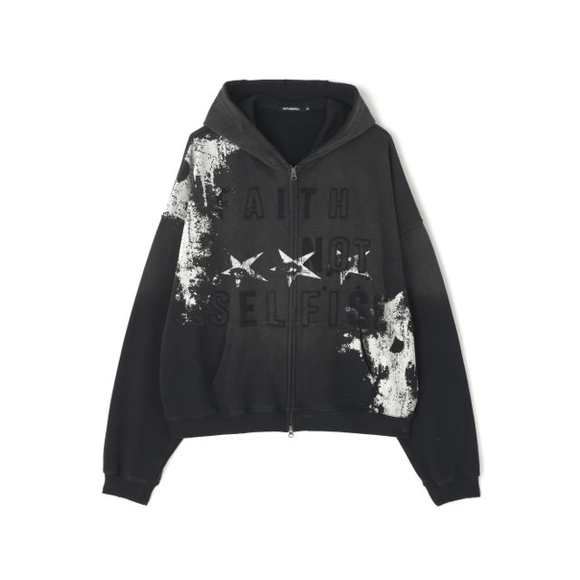 NOT4NERD/ノットフォーナード/Faith Not Distressed Hoodie ZipUp （ブラック）