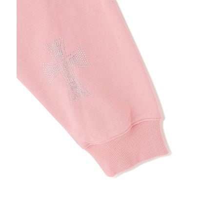 エルエイチピー L.H.P. UNKNOWNLONDON/アンノウンロンドン/Pink Allover Cross Rhinestone Zip Hoodie （ピンク）｜詳細画像