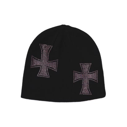 エルエイチピー L.H.P. UNKNOWNLONDON/アンノウンロンドン/Cross Rhinestone Beanie （ピンク）｜詳細画像
