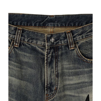 エルエイチピー L.H.P. SUPPLIER/サプライヤー/Studs Tribal Leather Patch Curve Denim （ブラック）｜詳細画像