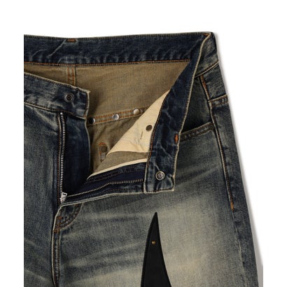 エルエイチピー L.H.P. SUPPLIER/サプライヤー/Studs Tribal Leather Patch Curve Denim （ブルー）｜詳細画像