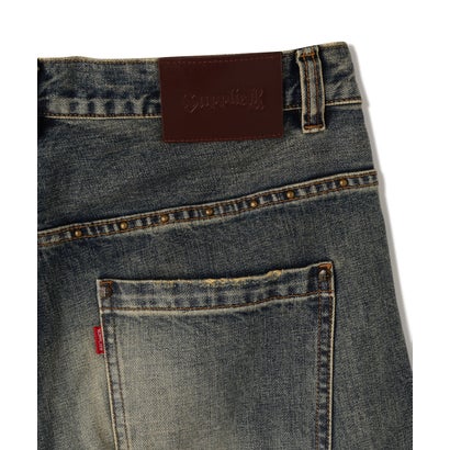 エルエイチピー L.H.P. SUPPLIER/サプライヤー/Studs Tribal Leather Patch Curve Denim （ブルー）｜詳細画像
