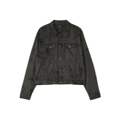 NOT4NERD/ノットフォーナード/Dirt Wash Distrs Suede tailored Jacket （チャコール）｜詳細画像