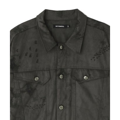 NOT4NERD/ノットフォーナード/Dirt Wash Distrs Suede tailored Jacket （チャコール）｜詳細画像