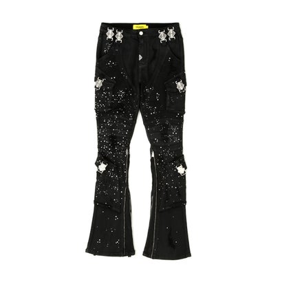 エルエイチピー L.H.P. GUAPI/グアピ/Embellished Black Ops Waxed Denim （ブラック）｜詳細画像