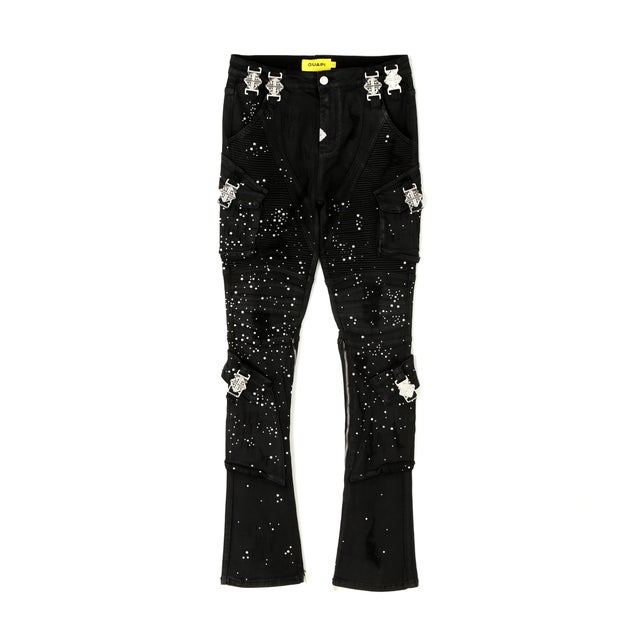 GUAPI/グアピ/Embellished Black Ops Waxed Denim （ブラック）