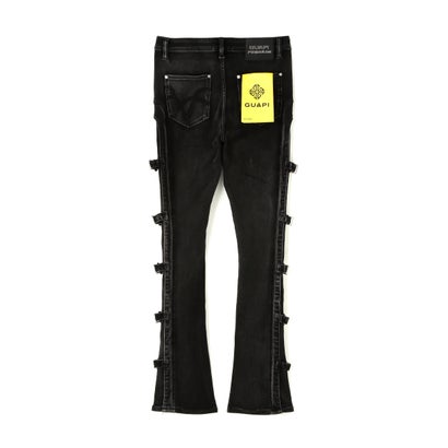 エルエイチピー L.H.P. GUAPI/グアピ/Obsidian Black Cross Buckle Denim （ブラック）｜詳細画像