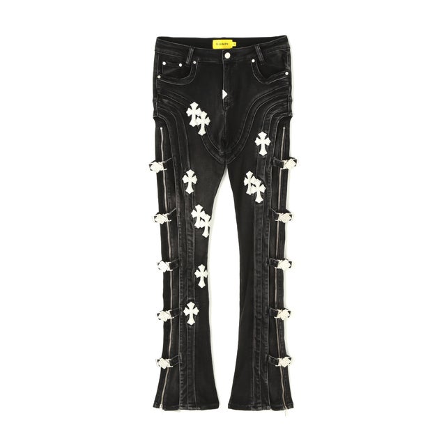 GUAPI/グアピ/Obsidian Black Cross Buckle Denim （ブラック）