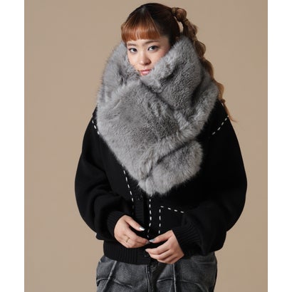 エルエイチピー L.H.P. DSW／ECOFUR MUFFLER （ブラック）｜詳細画像