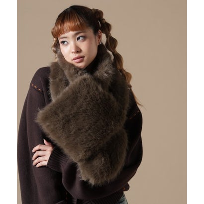 エルエイチピー L.H.P. DSW／ECOFUR MUFFLER （ブラウン）｜詳細画像