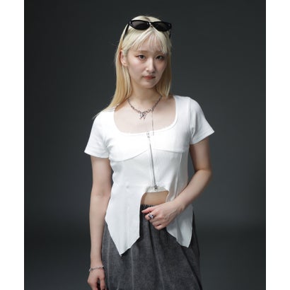 エルエイチピー L.H.P. MAVYTH／※FRONT ZIP SHORT TOPS （ブラック）｜詳細画像