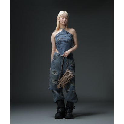 エルエイチピー L.H.P. MAVYTH／※HALTER NECK DENIM TOPS （インディゴ7）｜詳細画像