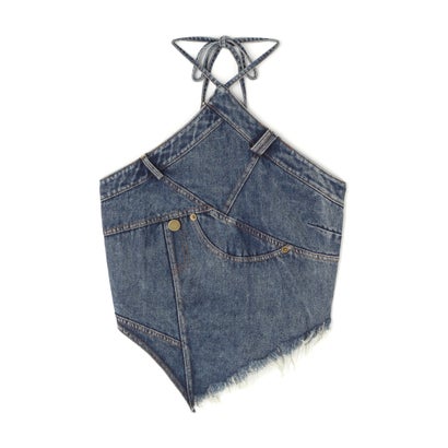 エルエイチピー L.H.P. MAVYTH／※HALTER NECK DENIM TOPS （インディゴ7）｜詳細画像