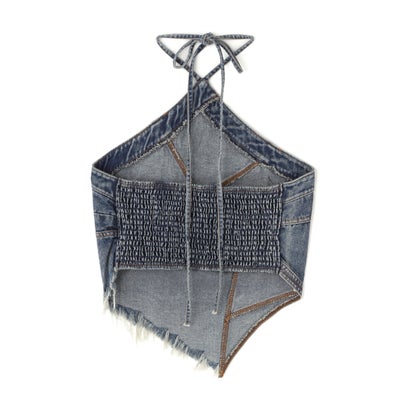 エルエイチピー L.H.P. MAVYTH／※HALTER NECK DENIM TOPS （インディゴ7）｜詳細画像