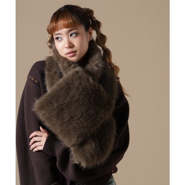 DankeSchon/ダンケシェーン/WOMEN ECOFUR MUFFLER （ベージュ）