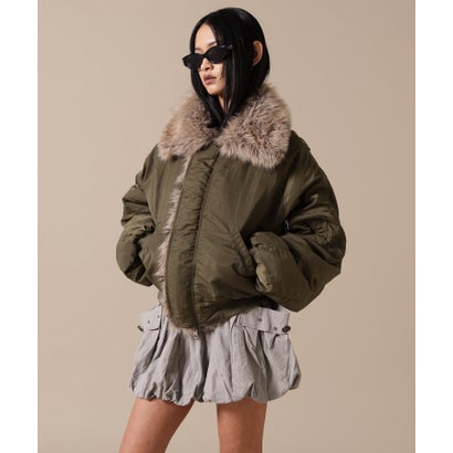 エルエイチピー L.H.P. DSW／RV FUR NYLON BZ （カーキ）｜詳細画像