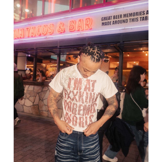NoRemid／別注Logo Rhinestone SS T （ホワイト）