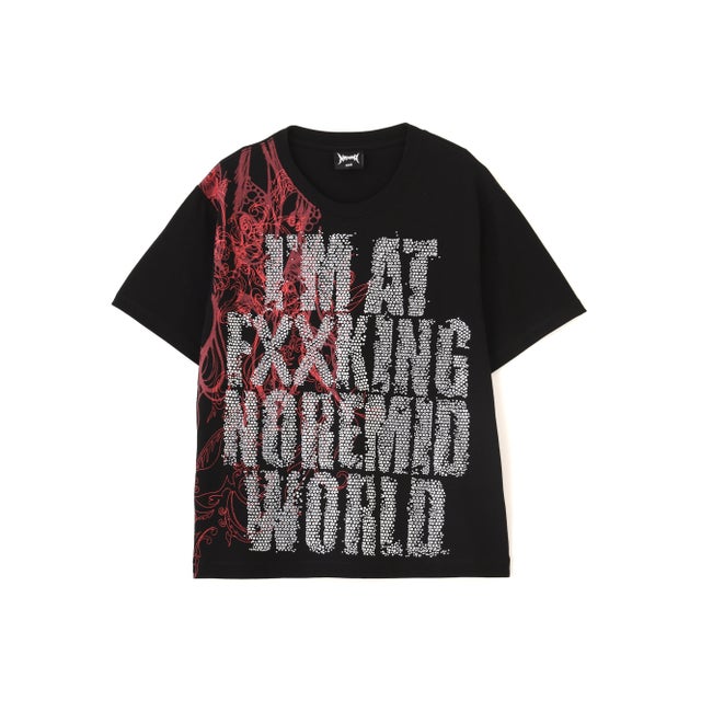 NoRemid／別注Logo Rhinestone SS T （ブラック）