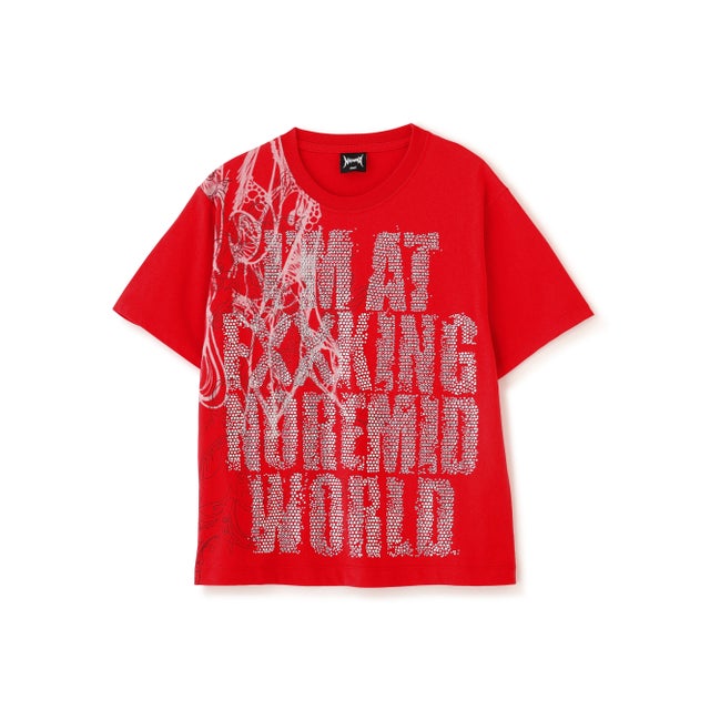 NoRemid／別注Logo Rhinestone SS T （レッド）